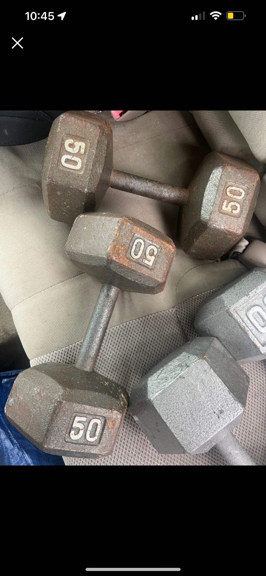 50lb Metal Dumbbells