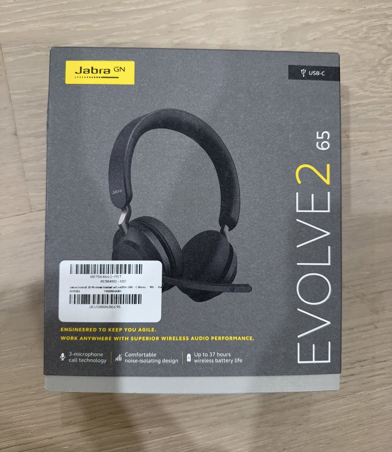 Jabra Evolve2 65 Wireless Headset (Brand New / Never Used)