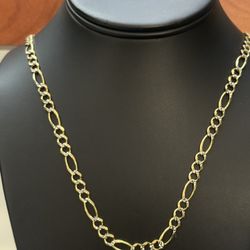 14k Gold Dia Cut Link Chain 
