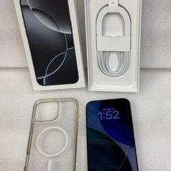 Like New Apple iPhone 16 Pro Max 256GB T-Mobile Only White Titanium With Original Box