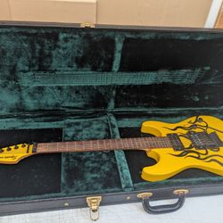 Fender Squier Showmaster Yellow With Flames Electric Guitar 