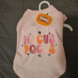 Pink halloween hocus pocus dog shirt size small