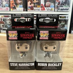 Steve & Robin Funko Pocket Pop Keychains Stranger Things Season 5 Five Netflix