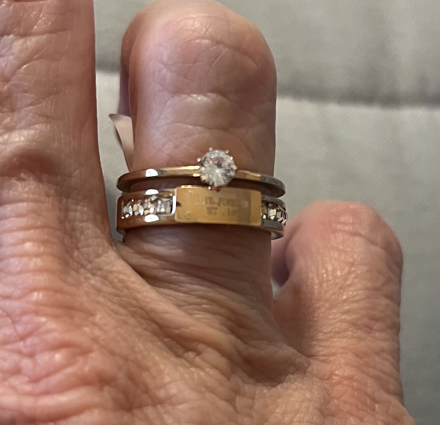 New CZ rose gold wedding ring size 7