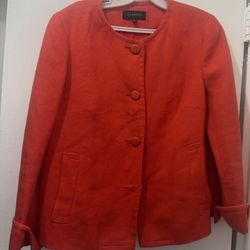 Talbot women’s 100% linen jacket Size 6 orange