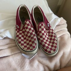 Pink Checkered Vans Women’s 9.5