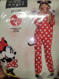 Disney Minnie Mouse Zipster Costume Adult S/M