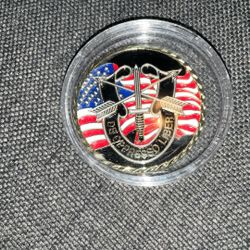 U.S  army special forces challenge coin in protective case