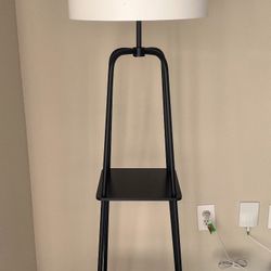 Floor Lamp / Shelf / Outlet And USB Port 