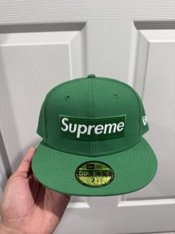 Supreme New Era Rings Box Logo Hat Green Size 7 1/8