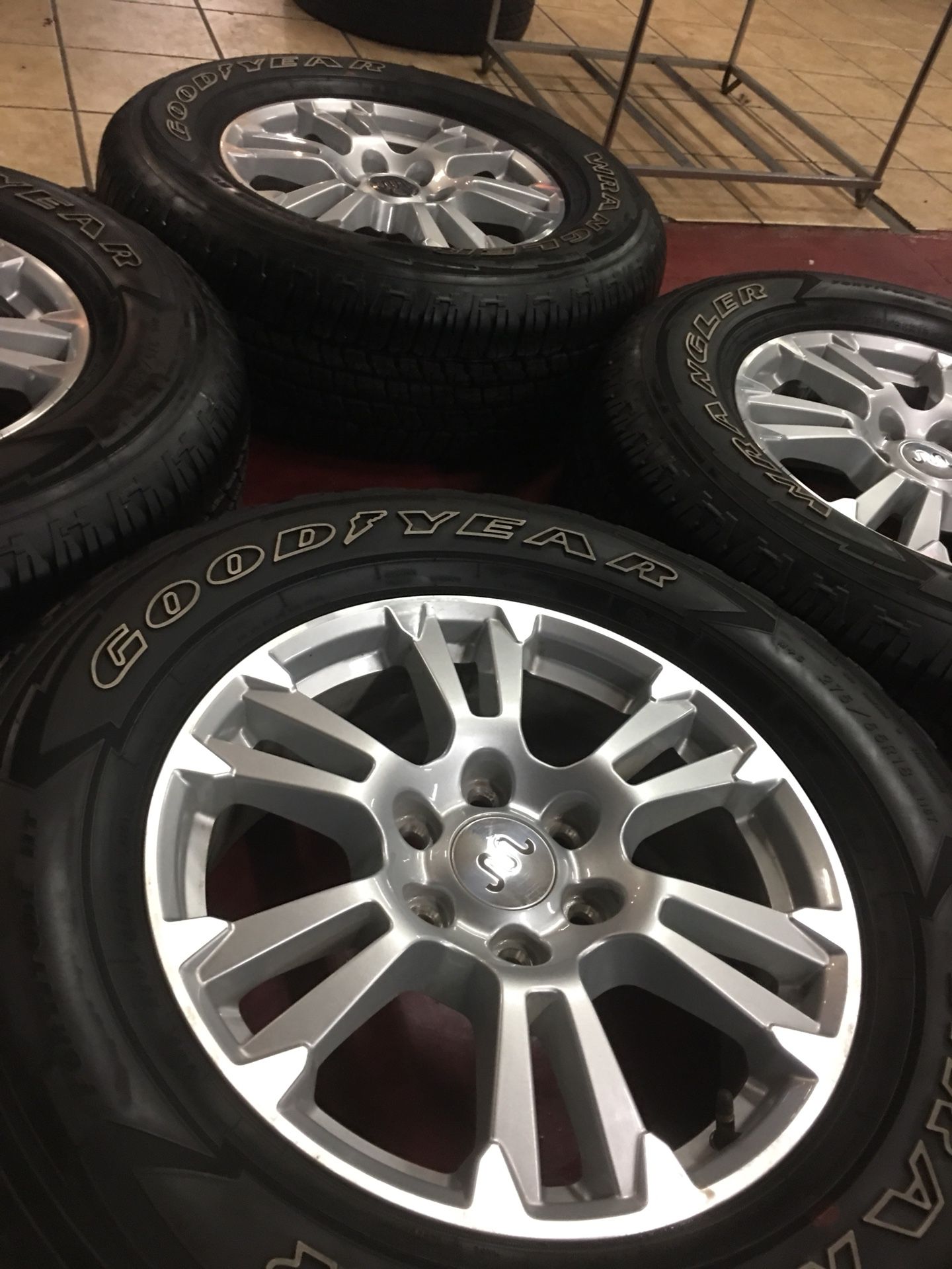 18 Inch OEM Ford king ranch wheels with Goodyear wrangler tires for Sale in  Avondale, AZ - OfferUp