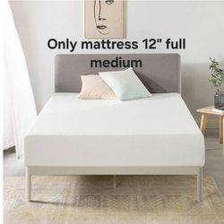 Best Price Mattress 12 Inch Full Mattress Green Tea Memory Foam, White Medium