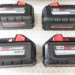M18 Milwaukee XC 6.0 HIGH OUTPUT Battery 4 PACK 