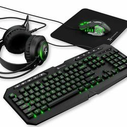 Gaming Keyboard and Mouse and Headset and Mouse Pad, X9 Performance 4 in 1 RGB Gaming Bundle Set Up - Gaming Mouse and Keyboard Combo Kit 