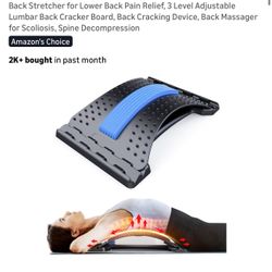 Back Stretcher for Lower Back Pain Relief, 3 Level Adjustable Lumbar Back Cracker Board, Back Cracking Device, Back Massager for Scoliosis, Spine Deco