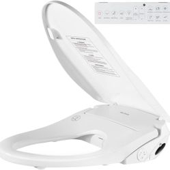 Bidet Toilet Seat Electronic X3, Bidet Warm Water, Heated Toilet Seat with Warm Air Dryer, Remote Control, Stainless Steel Self-Cleaning Nozzle, Prewe