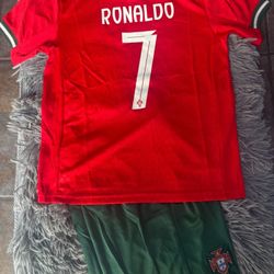 Soccer  kids sizes Jerseys jersey Ronaldo futbol Portugal 🇵🇹 Messi Argentina set Ronaldosizes22,24,26,28,4,6,7,8,9,10,11,12 years old Neymar jr Bras