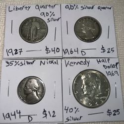 US Silver Coins (4 pieces)