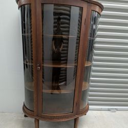 Vintage Display / Bar / China Cabinet, Solid Wood  