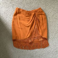 Fringe Skirt in Rust