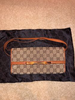 Gucci bamboo clutch bag