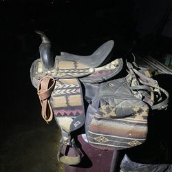 Southwestern Saddle With Bags, Bridle, Cinches And Straps $250 OBO