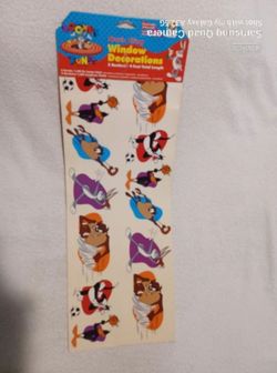Vintage Looney tunes sports borders static cling window decorations