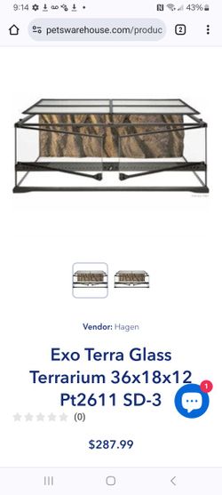 Exo Terra Glass Terrarium 36x18x12
