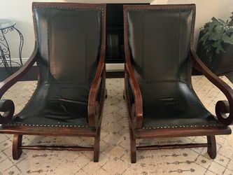Black leather chairs