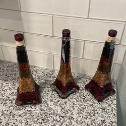 3 Effiel tower Glass figurines Decor 13’