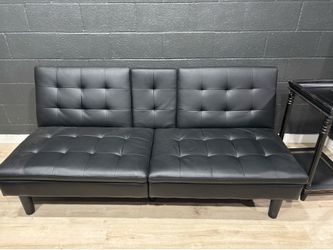 Black leather Couch
