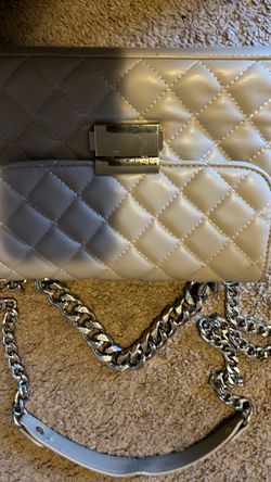 White Quilted Leather Chain Shoulder Bag