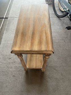 Wood Console Table with Lower Shelf