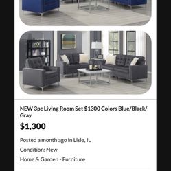 3pc living Room set NEW $1300