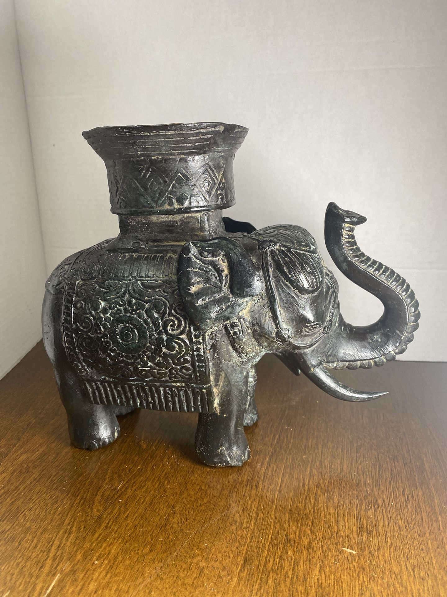 Bronze Elephant Censer Incense Or Candle Burner Over 4lbs