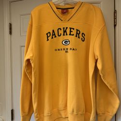 Green Bay Packers Fleece V-neck Sweatshirt, size XL