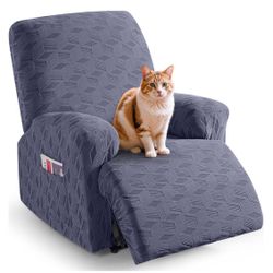 Oversized Recliner Cover Stretch Recliner Chair Covers, Jacquard Reclining Chair Cover, Furniture Protector Sofa Slipcovers Couch Covers with Elastic 