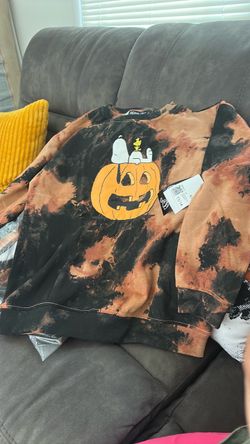 Peanuts Snoopy Halloween Bleach Dye Sweatshirt