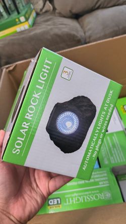 Pair Solar Rock LED Garden Light