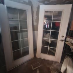 French white door (72×80) with Window Blinds