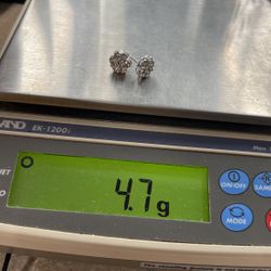 14k Cluster Earrings (1.5ct Each 3 Ct I’m Total ) 