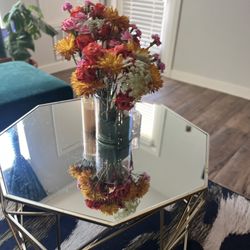 Mirrored Geometric Glass Table 