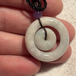 DOUBLE SAFETY BUCKLE PEACE BUCKLE PENDANT Adjustable Cord NECKLACE 9822