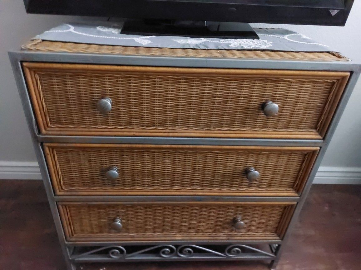 Nice Wicker And Steel Dresser 60.00