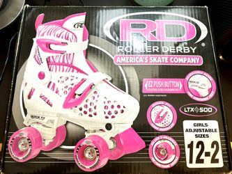 Roller Derby LTX500 Adjustable Roller Skates Girls USA Size 12-2