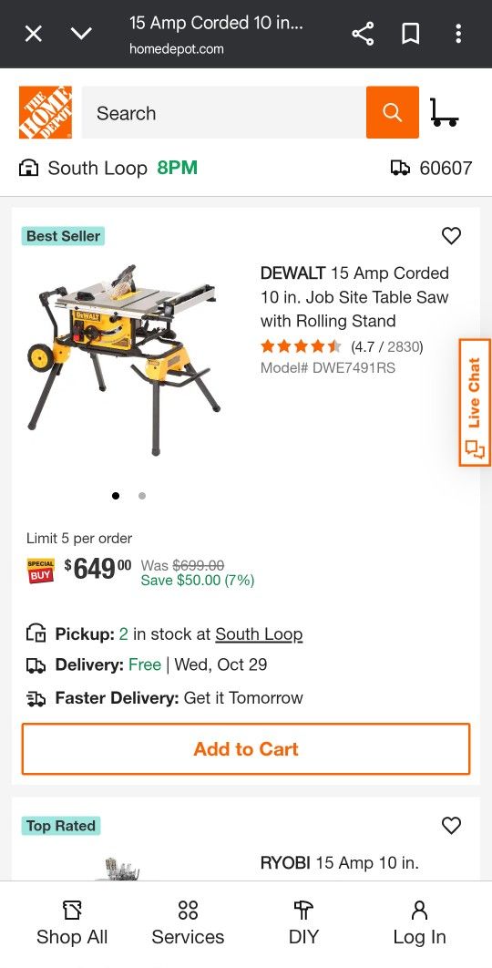 Dewalt 10" Table Saw