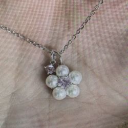 Huaying Shengmeng Super Fairy Pink Zircon Pearl Flower Necklace