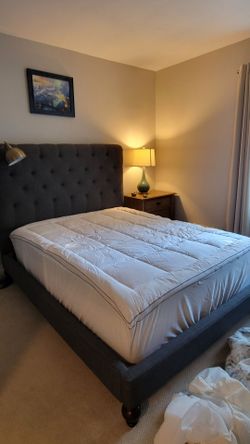 Queen mattress set and tufted bed frame