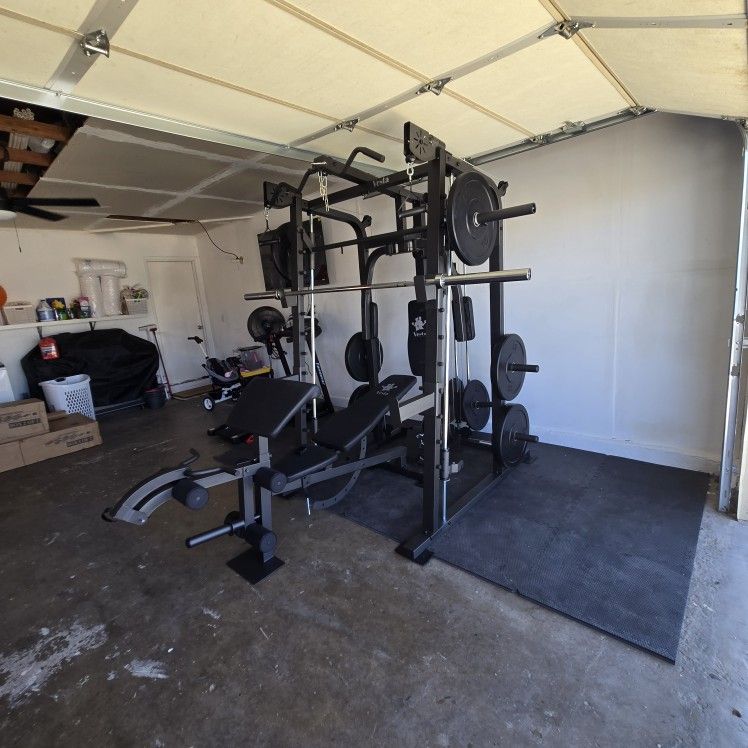 Smith Machine 2001 | Multi-Use Adj Bench | Gym Equipment | Fitness | Squat Rack | Excercise |🔴WEIGHTS AND BARBELL SOLD SEPARATELY 🔴 FREE DELIVERY 🚚