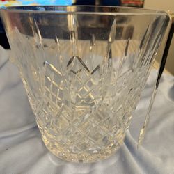 WATERFORD Cut Crystal LISMORE Ice Bucket with tongs